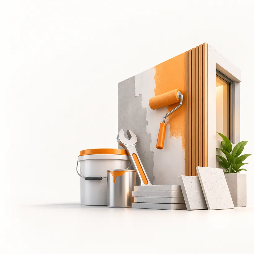 Maintenance and refurbishment works with painting, tools and new finishes